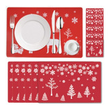 Set De 6 Manteles Individuales Y Posavasos Diseño Navidad 