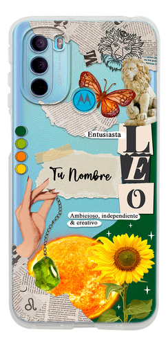 Funda Para Motorola Mujer Signo Zodiaco Leo Con Tu Nombre