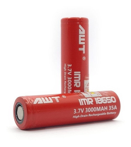 02 Baterias  Awt 18650 3000mah 35a 3.7v Original 