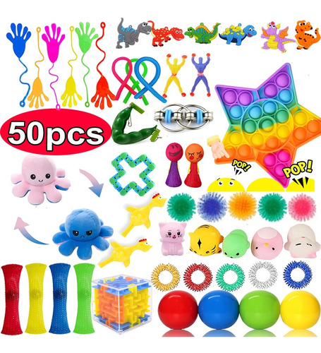 Juego De 50 Fidget Fidget Toys Kit Barato Adultos