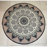 Alfombra Con Diseño Mandala Redonda 150x150, Antideslizante