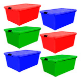 Cajas Organizadoras De Plastico 68 Lts | Paquete De 6 Un
