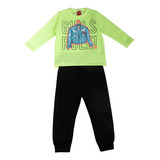 Conjunto Infantil Kyly Feminino Juvenil Girls Rule Neon