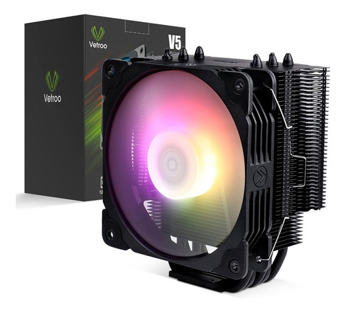 Disipador Vetroo V5 Black Argb 120mm Intel Y Amd Led Negro