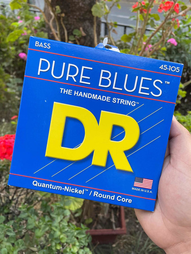 Cuerdas De Bajo Dr Pure Blues 45-105 Originales