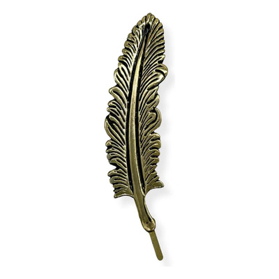 Pluma Metálica Para Sombrero Accesorio Goose Western Color Dorado Diseño Con Textura Alto 11.5 Cm | Meses sin interés