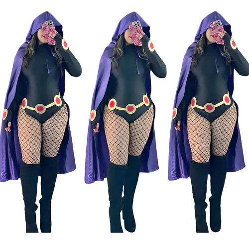 Disfraz De Raven Dama Halloween Dia De Muertos Ghostface Extraño Mundo Jack Chucky Cosplay Beetlejuice Oogi Boogie It Monja Starfire Eso Terrifier | Envío gratis