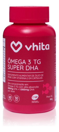 Ômega 3 Super Dha Tg 1000mg - 60 Cápsulas - Vhita