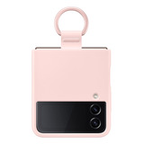 Funda Oficial Para Samsung Z Flip 4 Con Anillo Rosa