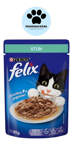 10 Sobres Félix Para Gato Mascotas Sabor Atún 