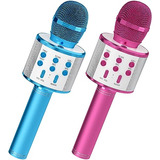 Giftmic Paquete De 2 Micrófonos De Karaoke, Micrófono Blue