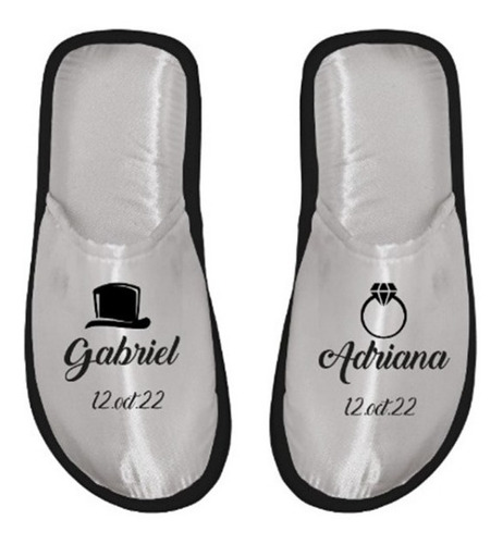 55 Pantuflas Satin Economica Personalizada Boda 15 Años 