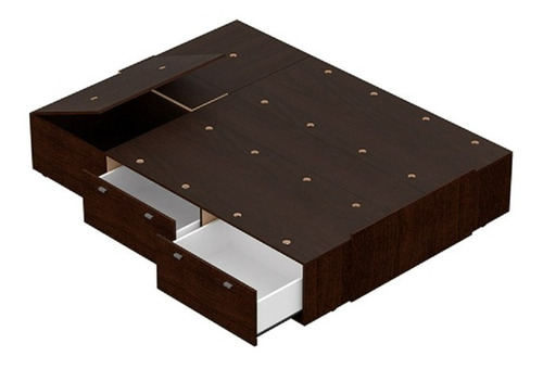 Cama Con Cajones Box . Base Somier Con Cajonera 2 Plazas