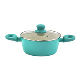 Olla Holandesa Forjada Imusa Usa Teal 3qt Con Tapa De Vidrio