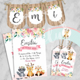 Kit Imprimible Animales Bosque Nena. Cumpleaños Candy Bar