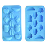 2 Moldes Silicona Chocolates Gelatinas Goma Hielo Jabón Vela