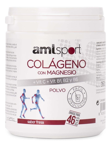 Colágeno Con Magnesio + Vitamina C + Vitamina B1. B2. B6 Sabor Fresa