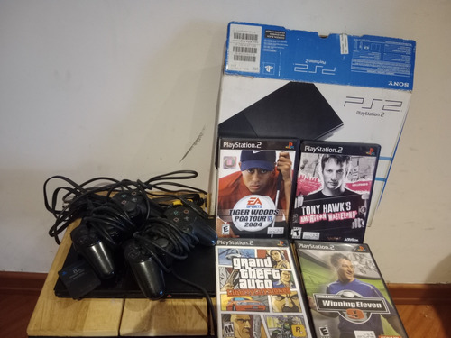 Playstation 2 Slim Usada, Accesorios Y Juegos