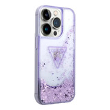 Funda Case Guess Morado Glitter Para iPhone 