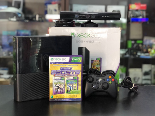 Xbox 360 Super Slim Hd 500gb + Sensor Kinect + Jogo  Travado