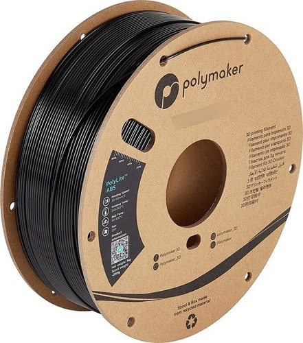Filamento Abs Polymaker Polylite 1.75mm 1kg Color Negro