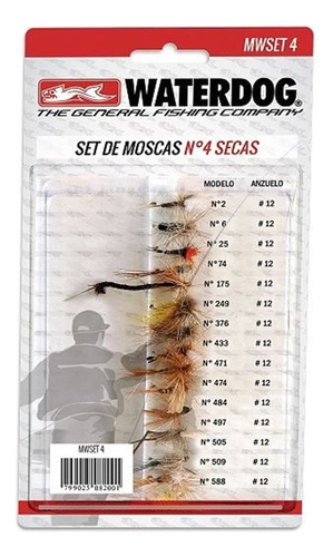 Set De Moscas Secas 15 Unidades Waterdog Color Mwset4