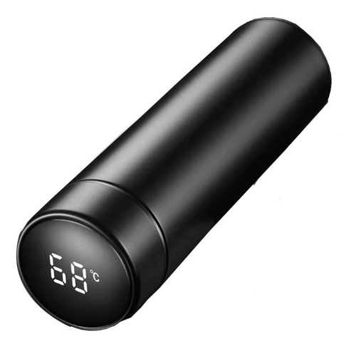 Termo Digital Inteligente Táctil  500 Ml De Acero Inoxidable Color Negro