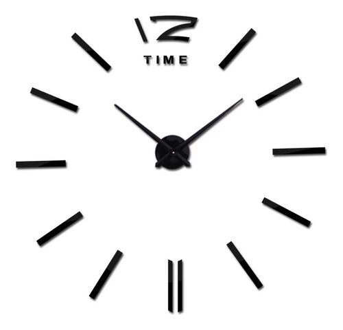 Reloj De Pared 3d Color Negro Tamaño 100x100
