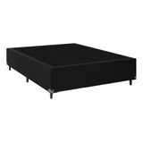 Cama Box Casal - Couro Preto