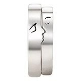 2 Anillos Con Diseño De Beso Para Parejas Ajustables