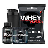 Combo Whey Protein Turbo + Bcaa + Creatina - Black Skull