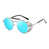 Óculos De Sol Bulier Modas Alok, Cor Azul Armação De Aço, Lente De Policarbonato Haste De Aço