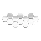 12 Piezas Hexagonales 3d Espejo Acrílico Pegatinas De Pared