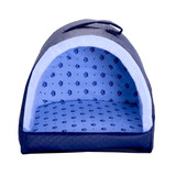 Cama Patinha Pet Tenda Casa Toca Cachorros Gato Azul 26010