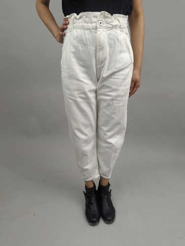 Jeans Marca Zara Talla 38 Blanco Como Nuevo