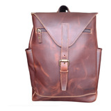 Morral Terranova, Pieza 100% En Cuero Y Herrajes En Bronce.