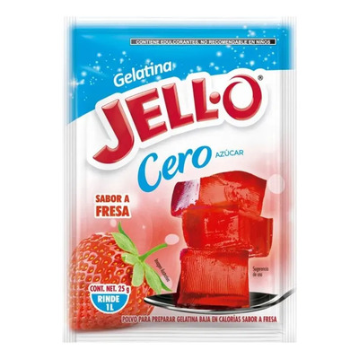 Polvo Para Preparar Gelatina Sabor Fresa Cero Azúcar 25 | MercadoLibre