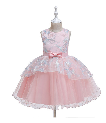 1-5years Vestido De Princesa Rosa Elegante Fiesta De Cumplea