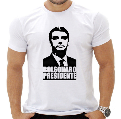 Camiseta Masculina Com Estampa Bolsonaro Presidente