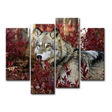 Cuadro Lobo Bosque Decoración Mod.(canvas)