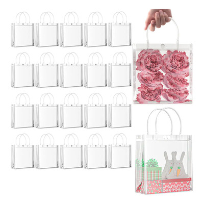 Pack de 20 Bolsas Transparentes de PVC con Asa para de 20x20x8 cm | MercadoLibre