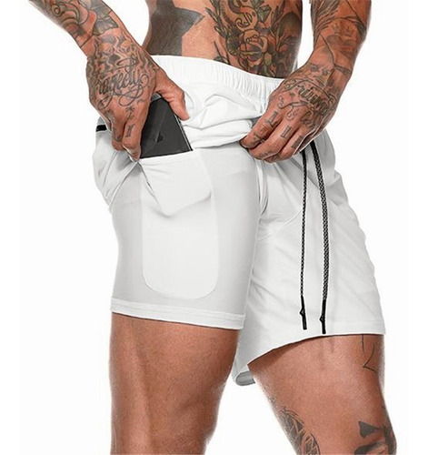 Gimnasio Short Con Licra Deportiva 2 En 1 Hombre Correr