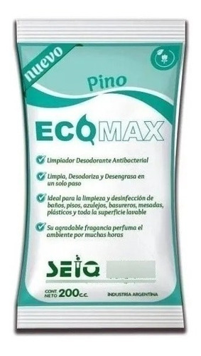 Desodorante Pisos Aromatizante Ecomax Seiq - Rinde 5 Litros Fragancia Pino