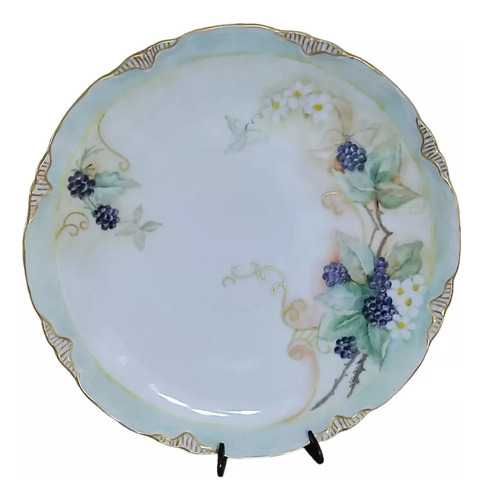 Plato Decorativo Porcelana Pintado Mano Sellado Galante