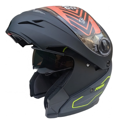 Casco Hawk Rs5 Vector Resistance Negro C/ Amarillo