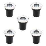 Spot Led 1w Embutir Piso Exterior Jardin Calido X5 P