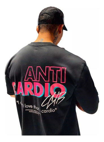 Camiseta Academia Moda Fitness Top Maromba Anti Cardio Club 