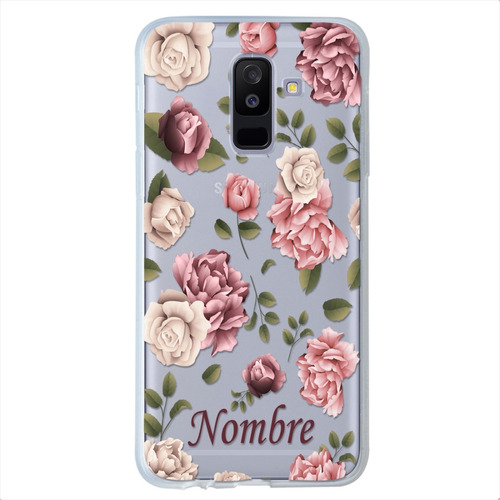 Funda Galaxy Flores Personalizada Con Tu Nombre