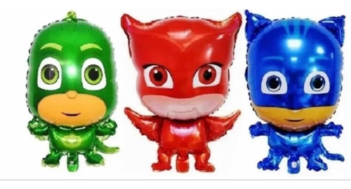 Kit C/6 Balão Metalizado Pj Masks Heróis De Pijama