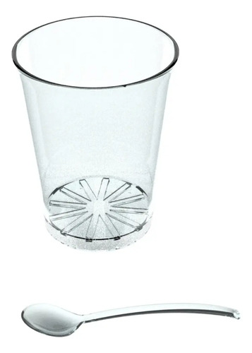 Mini Vasitos Para Postres Apariencia Cristal + Cucharitas